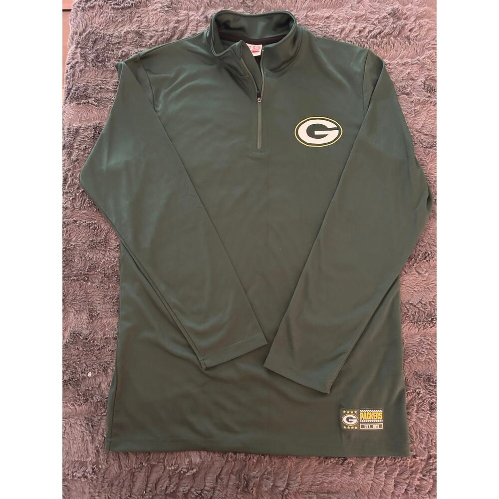 Green Bay Packers NFL 1/4 Zip Long Sleeve Green Small Shirt (NWT)